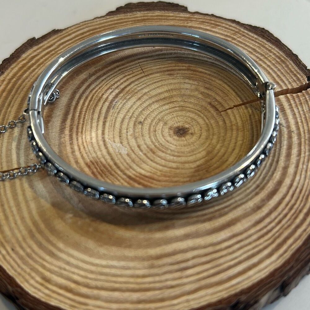 Whiting & Davis Silver Thin Bangle Bracelet - image 1